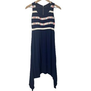 Paper Doll Tribal Stripes High Front/Back Low Sides Bottom Hem Dress